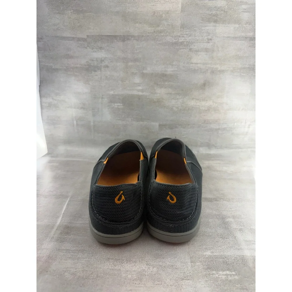 OluKai Nohea Mesh Men Sz 9.5 Grey Orange Slip On Loafers 10188-4242